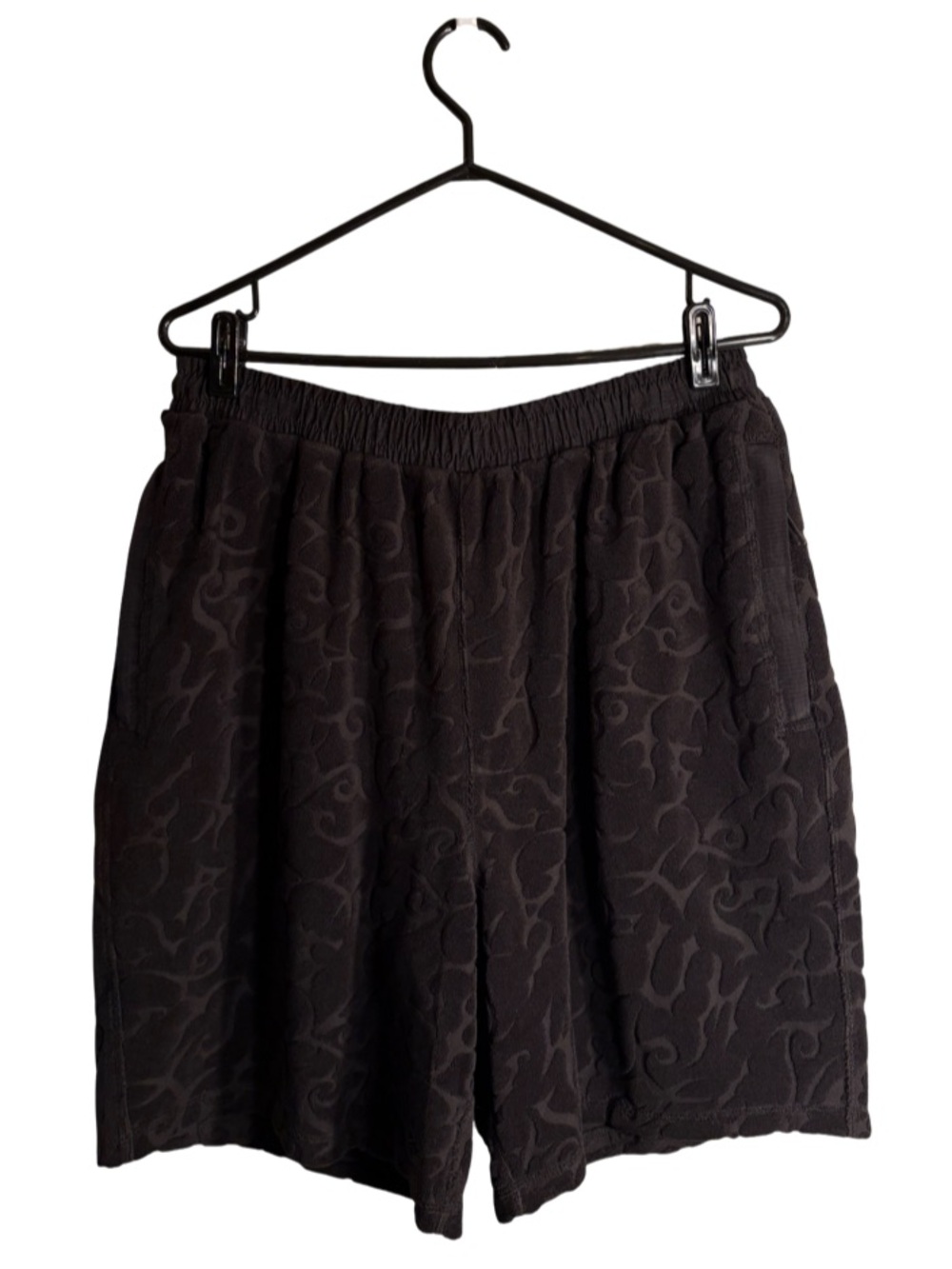 Puma Aries Black Textured Elastic Waist Shorts